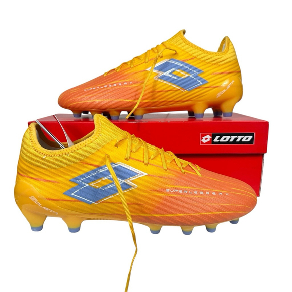 Lotto Solista 200 IX FG Soccer Cleats Men's Yellow Orange Size 10
